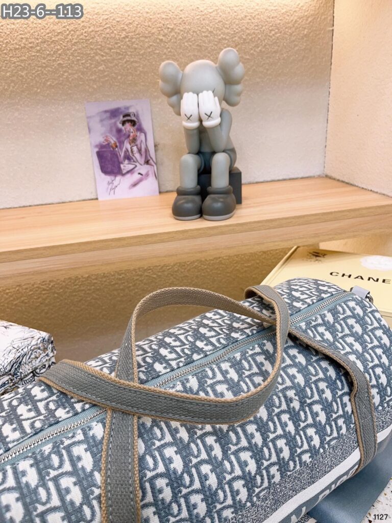 Dior Oblique Holdall Travel Duffle Bag Gray 40Cm - Image 6