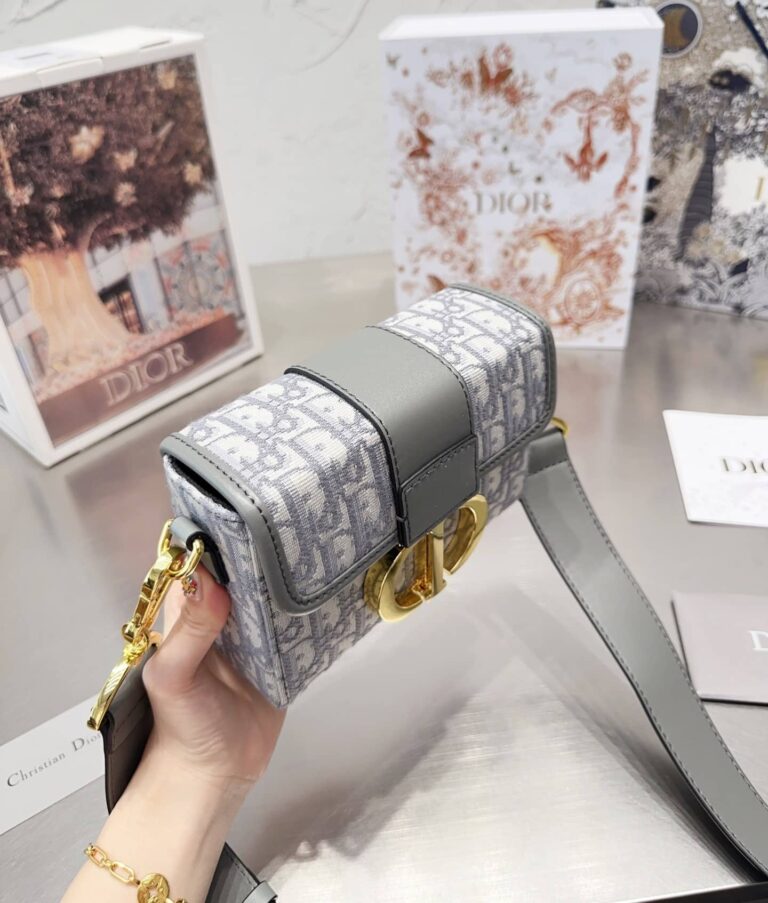 Dior 30 Montaigne Box Bag Gray Dior Oblique Jacquard 18Cm M9204Utzq M932 - Image 6