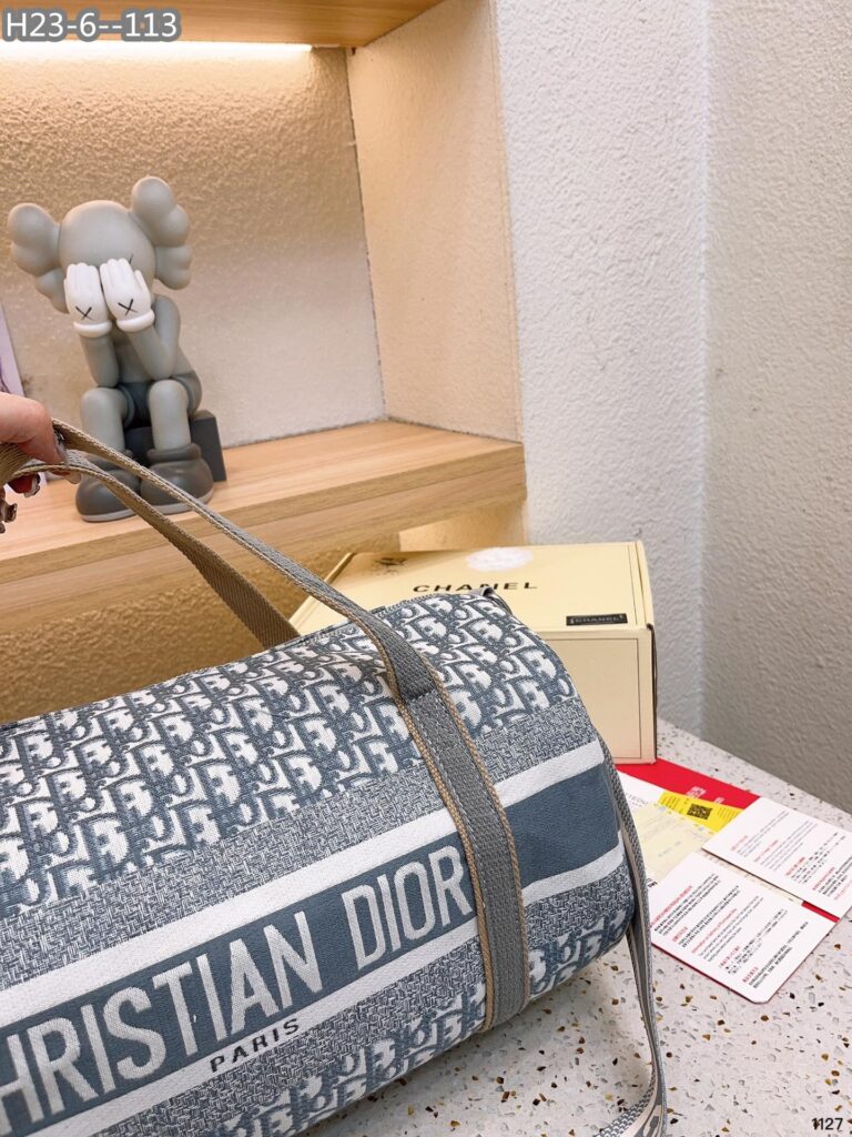 Dior Oblique Holdall Travel Duffle Bag Gray 40Cm - Image 7