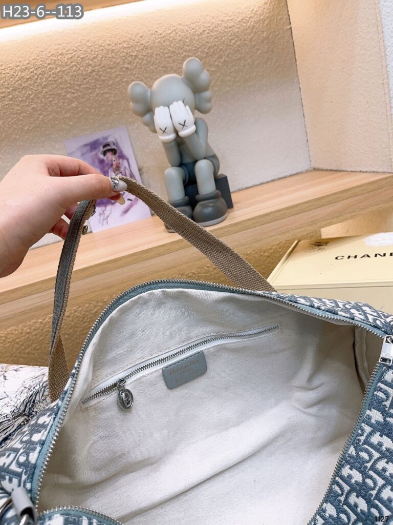 Dior Oblique Holdall Travel Duffle Bag Gray 40Cm - Image 8