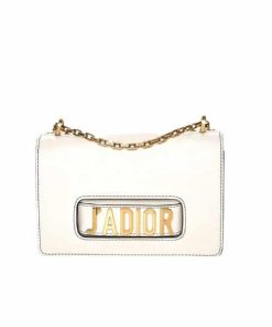 Dior J'Adior Flap Bag With Chain White 25Cm