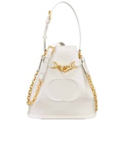 Dior Medium C'Est Dior Bag Cd Embossed Calfskin White 25Cm M2271Ubha M030