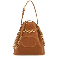 Dior Medium C'Est Dior Bag Cd Embossed Calfskin Brown 25Cm M2271Ubham44M