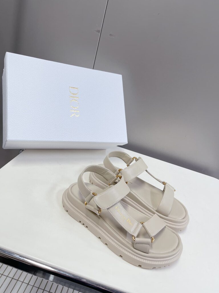 Dior D-Wave Sandal Cream Lambskin Kcq893Lab S03W - Image 3