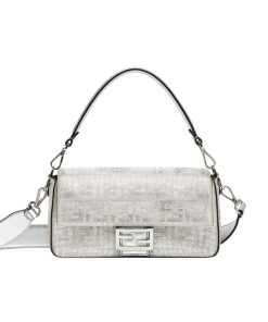 Fendi Baguette Silver Crystal Trim 25Cm