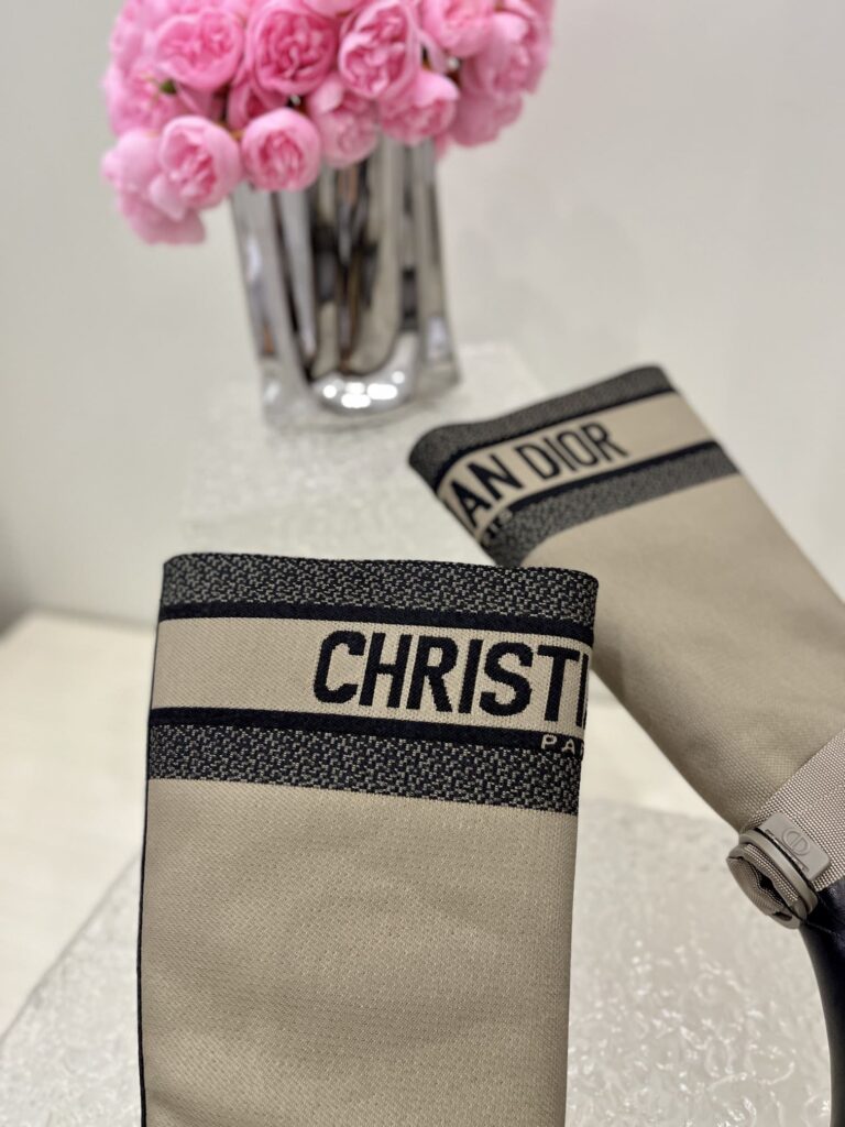 Dior D-Major Boot Technical Fabric And Calfskin Taupe And Black - Image 4