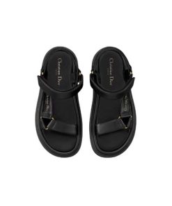 Dior D-Wave Sandal Black Lambskin Kcq893Lab S900
