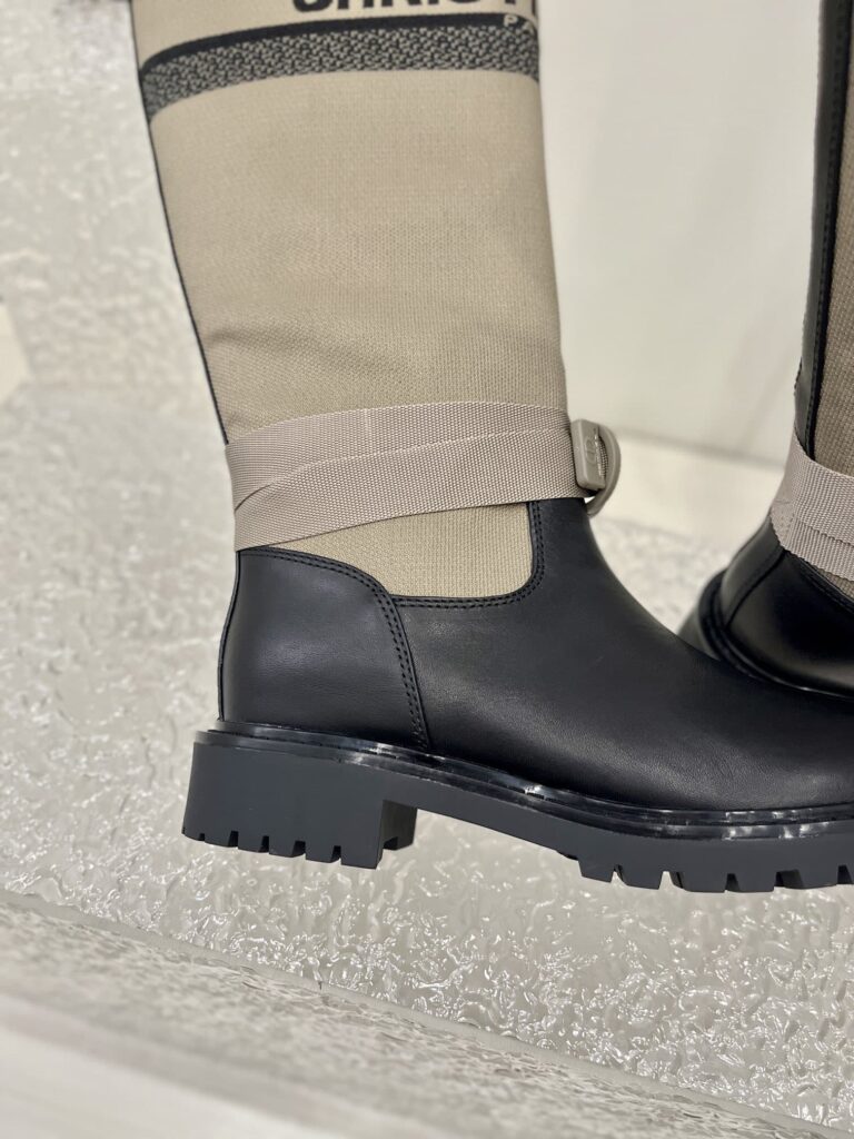 Dior D-Major Boot Technical Fabric And Calfskin Taupe And Black - Image 5