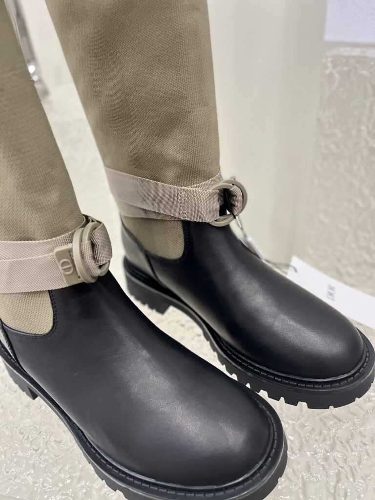 Dior D-Major Boot Technical Fabric And Calfskin Taupe And Black - Image 6