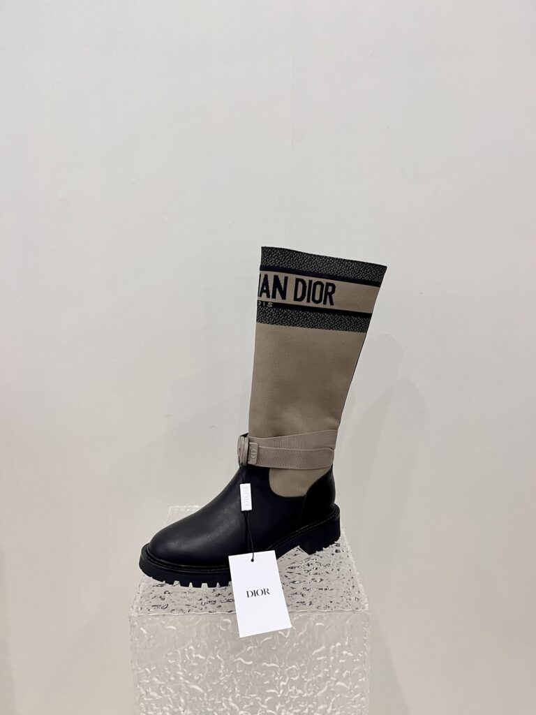 Dior D-Major Boot Technical Fabric And Calfskin Taupe And Black - Image 10