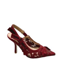 Dior Cd J'Adior Slingback Pump Red Flower Embroidered