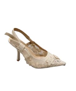 Dior Cd J'Adior Slingback Pump White Flower Embroidered