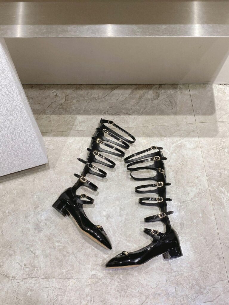 Dior Aime Dior Black Leather Buckle Boots - Image 2