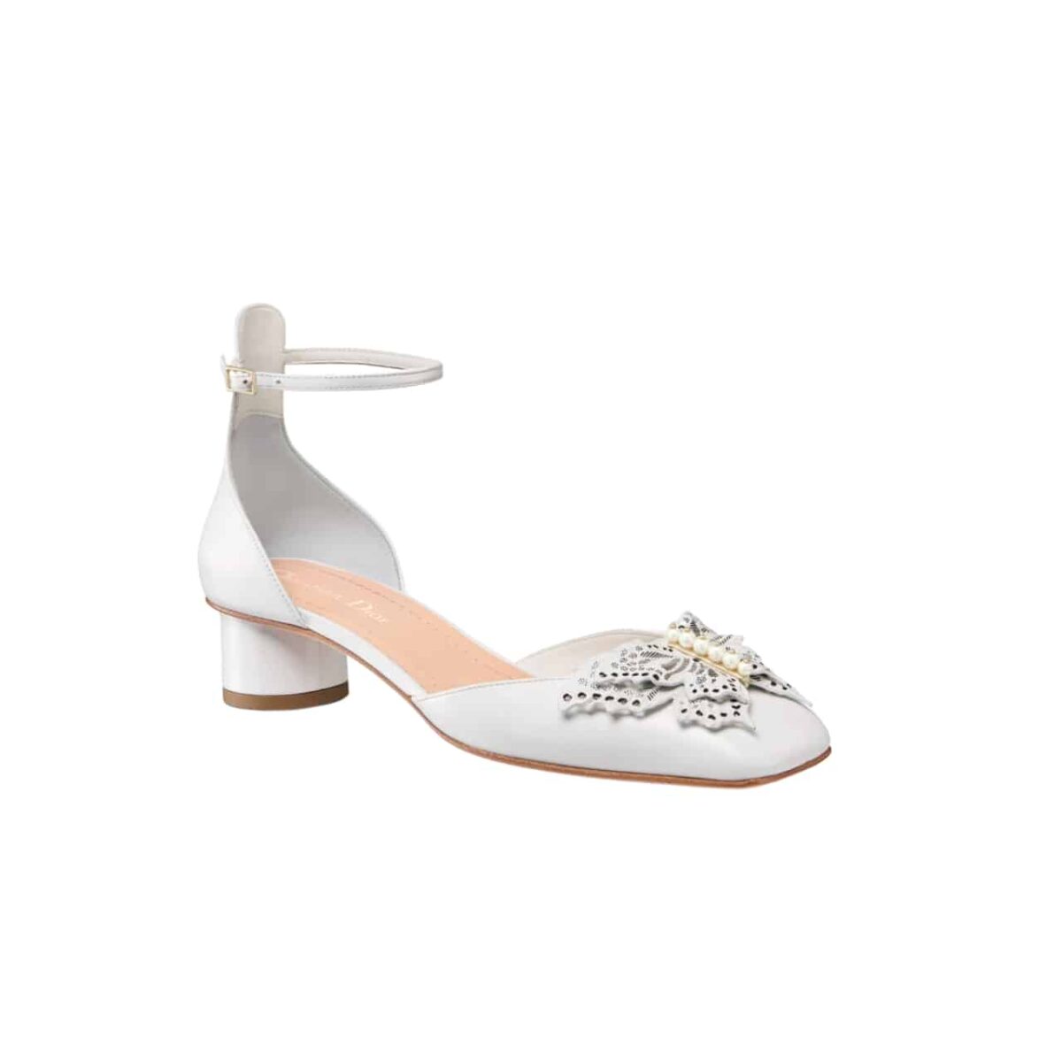 Dior Tale Pump White Supple Calfskin And White Resin Pearls Kcb851Vso S10W - Image 1
