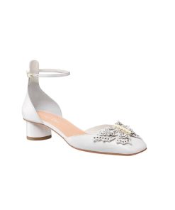 Dior Tale Pump White Supple Calfskin And White Resin Pearls Kcb851Vso S10W