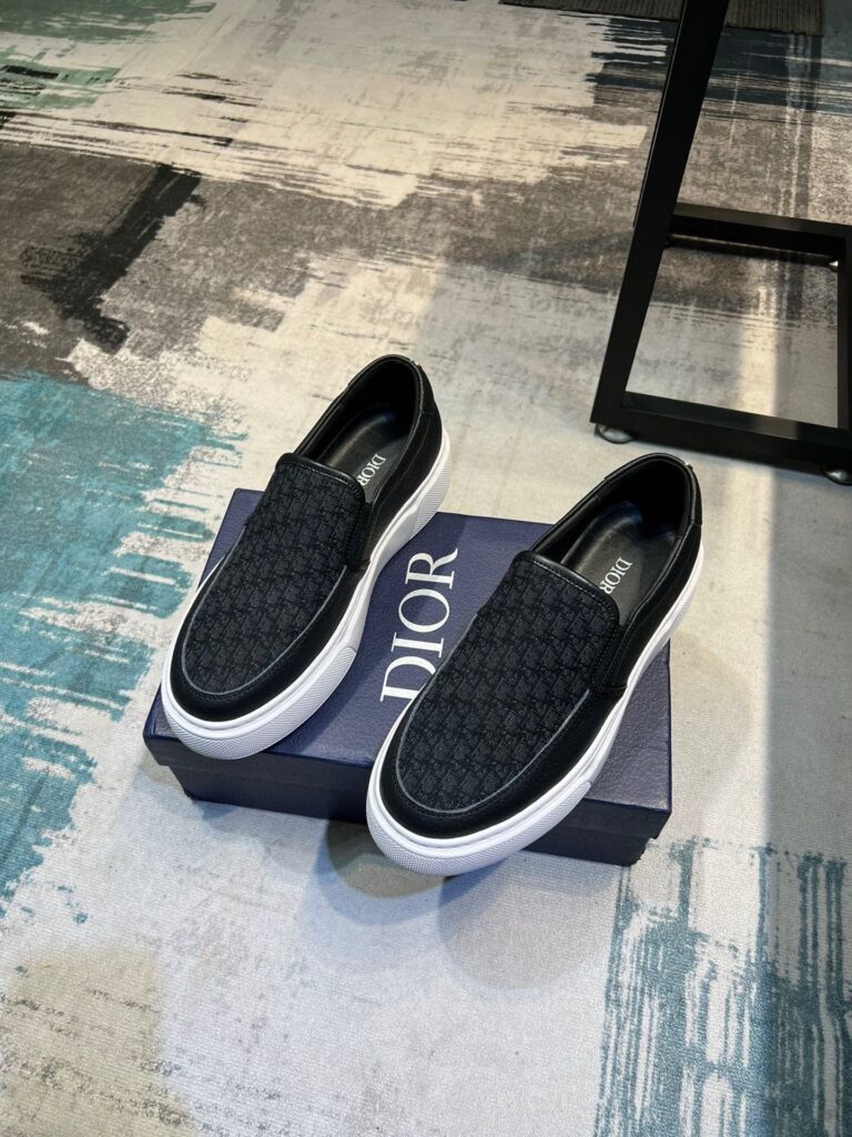 Dior Men's Slip On Leather And Calfskin Black - Image 5