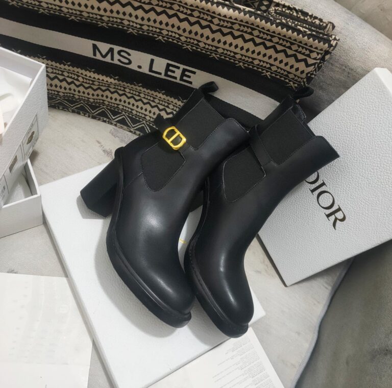 Dior 30 Montaigne Heeled Ankle Boot Black Supple Calfskin Kci950Vso S900 - Image 6