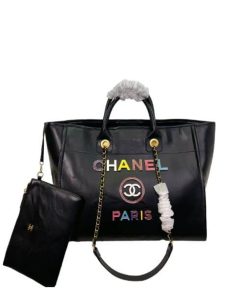 Chanel Deauville Shopping Bag Large 22S Black 38Cm  A66941 B08030 94305