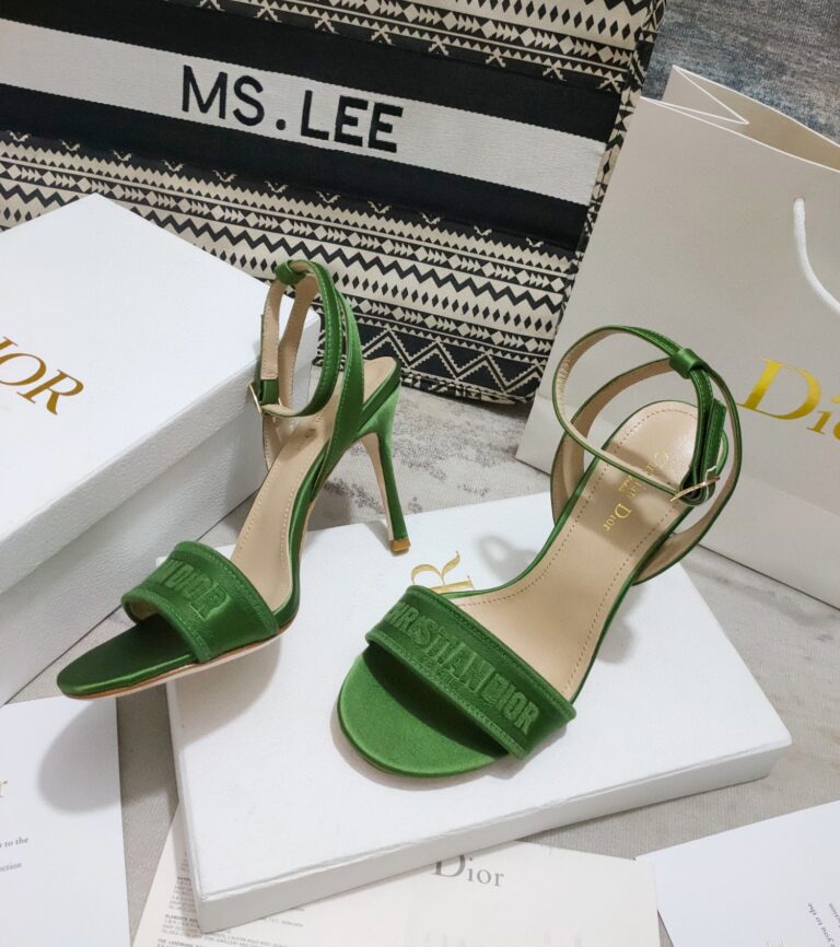 Dior Dway Heeled Sandal Green Kcq853Sbs S11H - Image 2