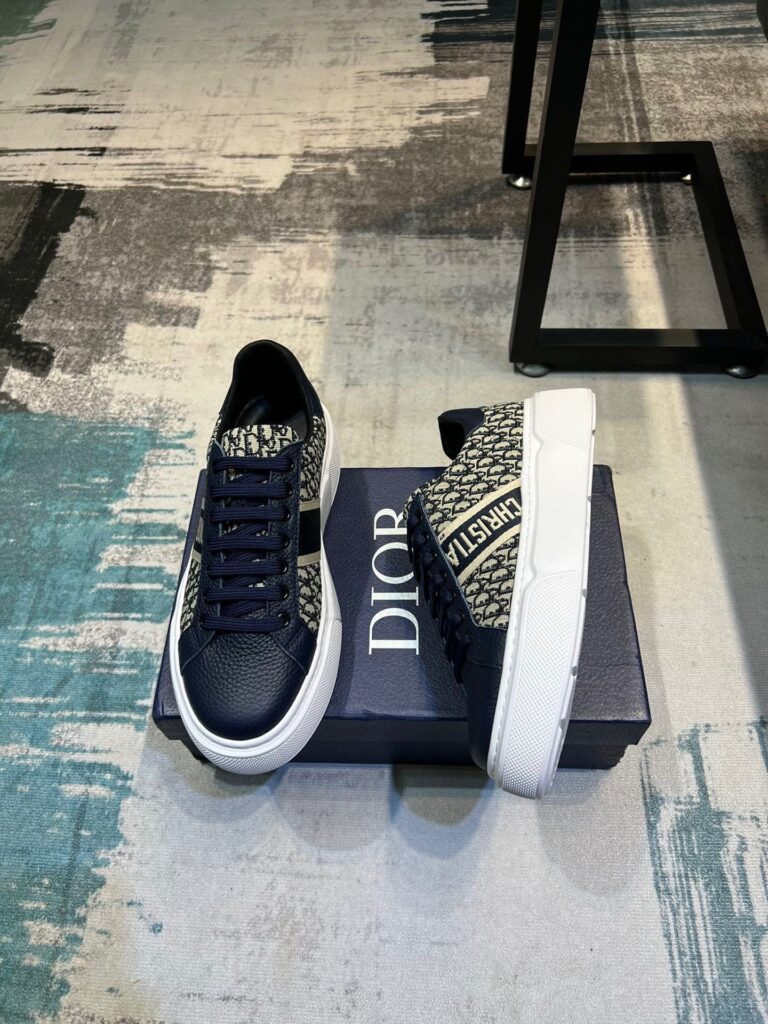 Dior Men'S Sneakers Cd Embroidered Canvas Low Deep Blue - Image 7