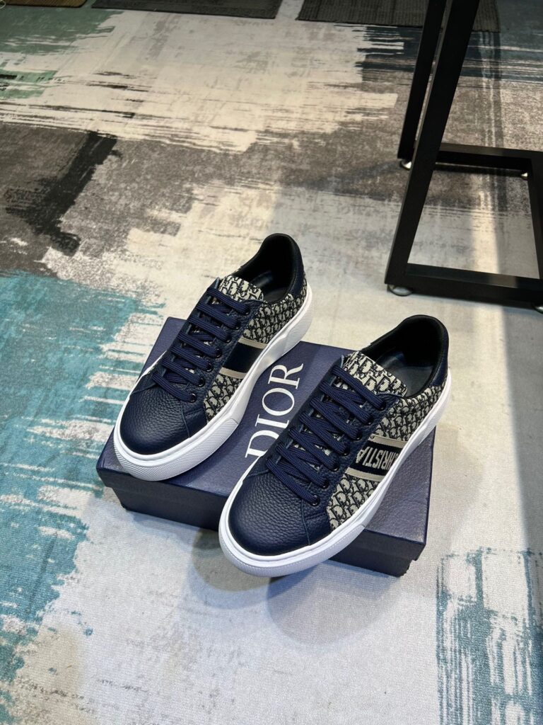 Dior Men'S Sneakers Cd Embroidered Canvas Low Deep Blue - Image 6