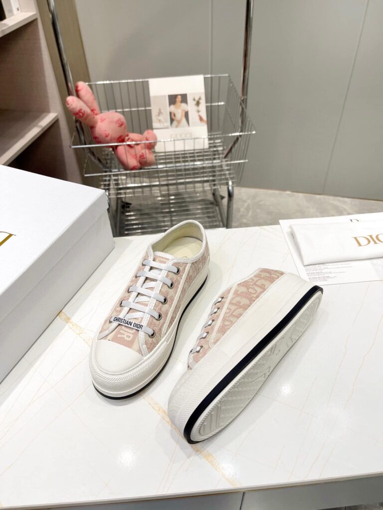 Dior Walk'N'Dior Platform Sneaker Nude Dior Oblique Embroidered Cotton Kck385Obe S21U - Image 2