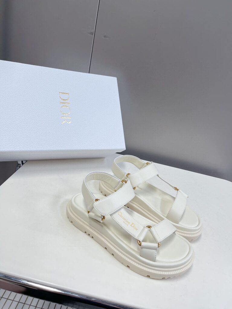 Dior D-Wave Sandal White Lambskin - Image 4