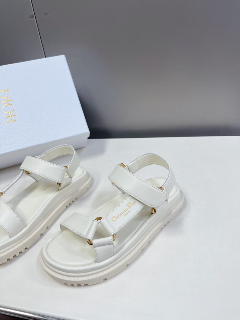 Dior D-Wave Sandal White Lambskin - Image 3