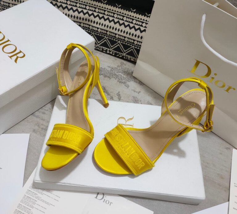 Dior Dway Heeled Sandal Yellow Kcq853Sbs S30Y - Image 2