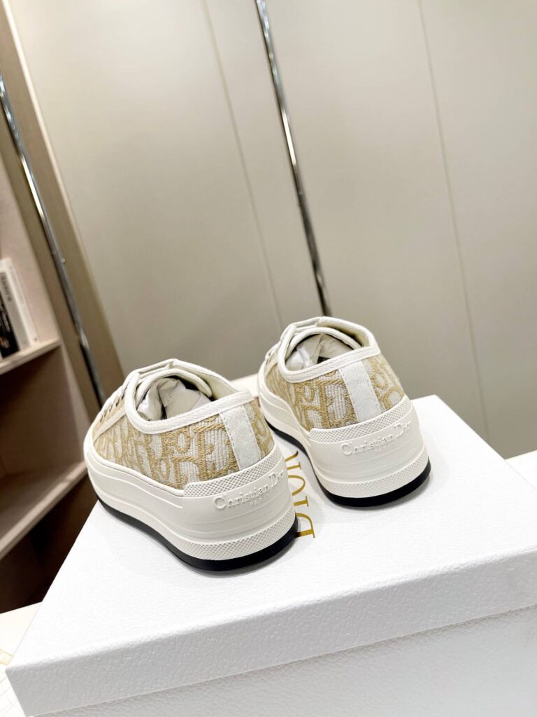 Dior Walk'N'Dior Platform Sneaker Gold-Tone Dior Oblique Cotton Kck385Obl S49K - Image 3