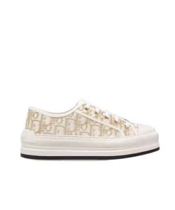 Dior Walk'N'Dior Platform Sneaker Gold-Tone Dior Oblique Cotton Kck385Obl S49K