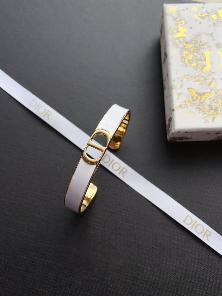 Dior Thin Bracelet 30 Montaigne Gold White B2623Womlq D301 - Image 2