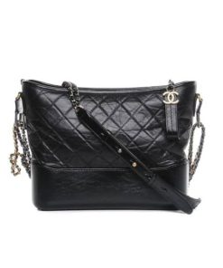 Chanel Gabrielle Hobo Bag Diamond Gabrielle Black 25Cm