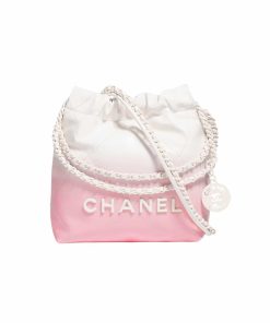 Chanel 22 Mini Handbag Patent Gradient Calfskin Pink 20Cm