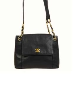 Chanel Vintage Caviar Tote Bag Black 28Cm