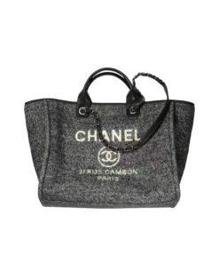Chanel Large Tote Sliver Tone Metal Black Tote 38Cm A66941B06387