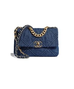 Chanel 19 Flap Denim Bag Blue 37Cm As1160 B02876 N6832