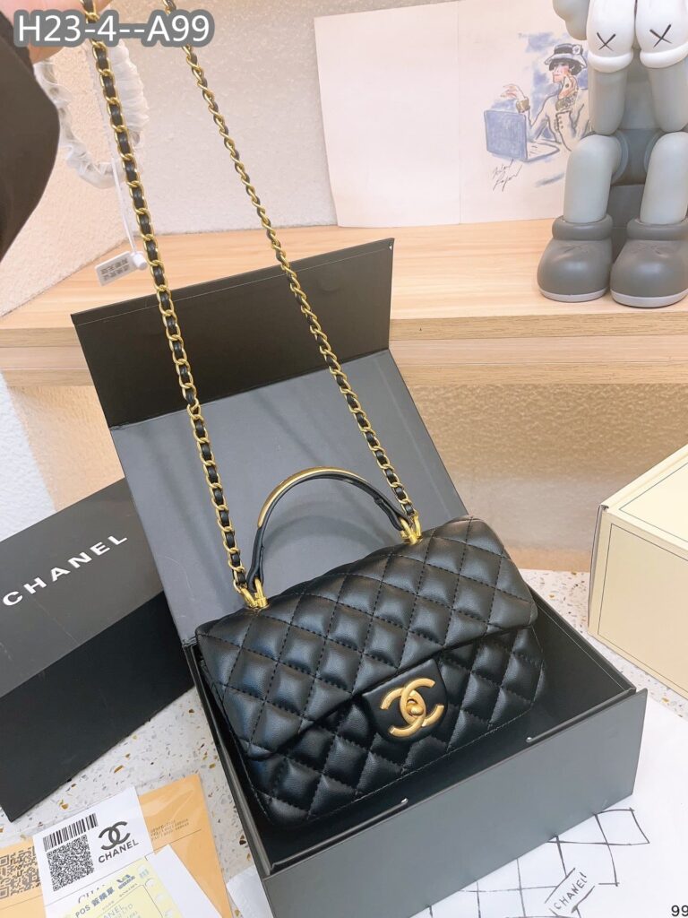 Chanel 22B Flap Bag With Gold Hardware Top Handle Black 21Cm As2431 - Image 6