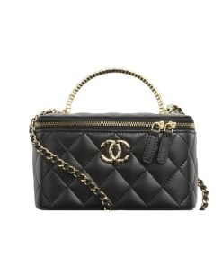 Chanel Clutch With Chain Lambskin Black 16Cm Ap4046 B17687 94305