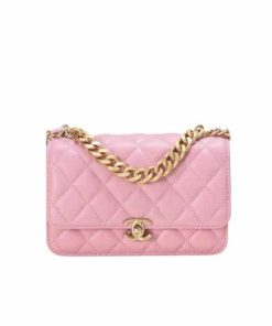 Chanel Woc Flap Bag With Gold Chain Light Pink 23Cm