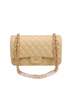 Chanel Classic Lambskin Flap Beige Gold Hardware 25Cm