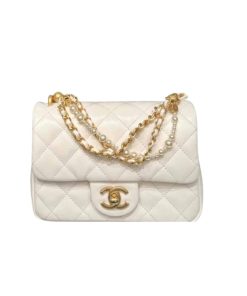 Chanel Mini Flap Bag White 17Cm As4385