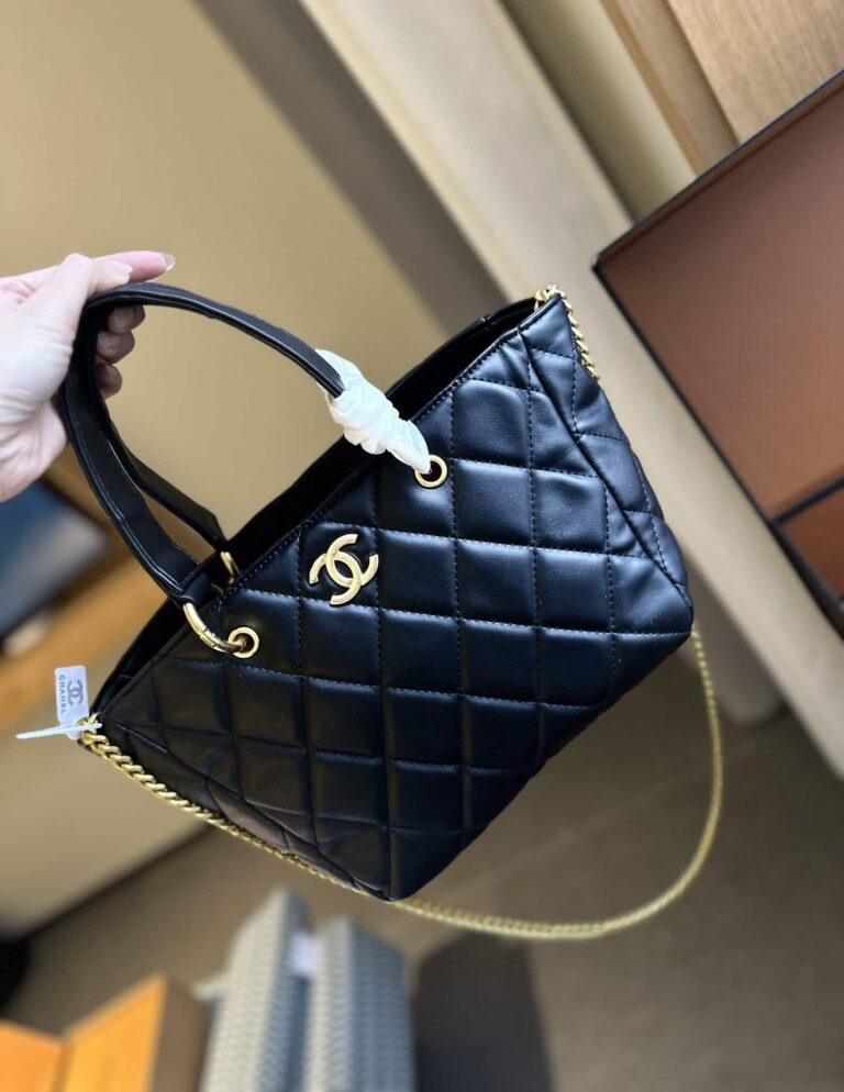 Chanel Small Shopping Bag Lambskin Black 25Cm As4188 - Image 3