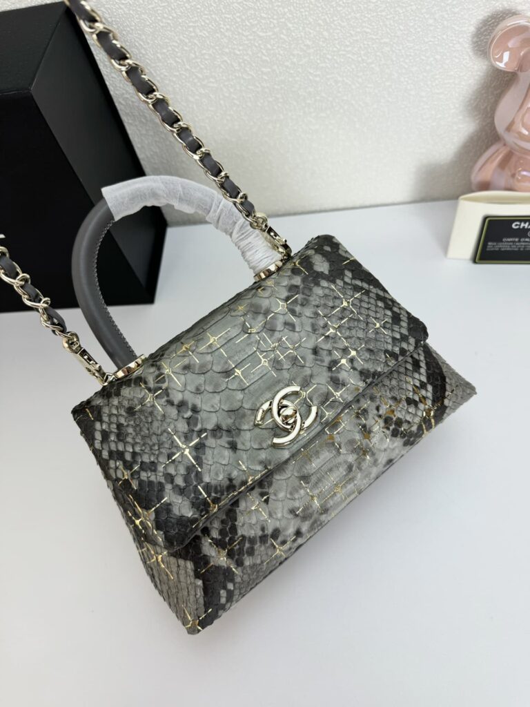 Chanel Trendy Cc Top Handle Bag Python Gray 23Cm - Image 3