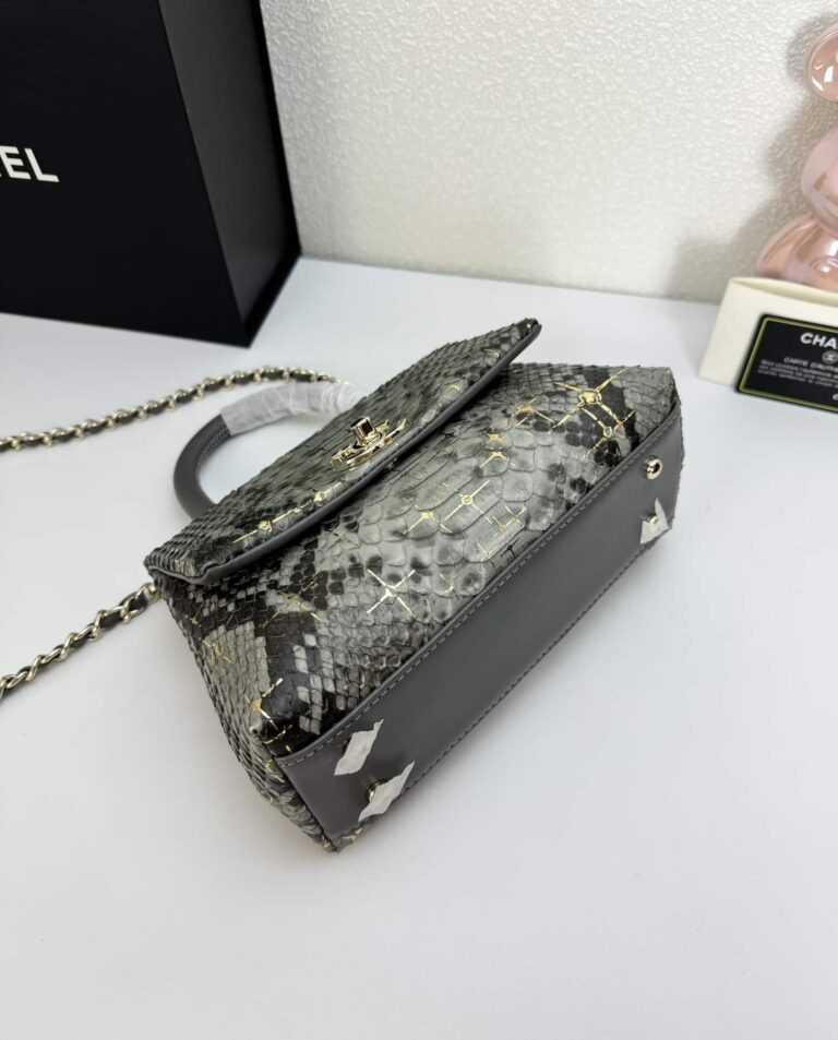 Chanel Trendy Cc Top Handle Bag Python Gray 23Cm - Image 4