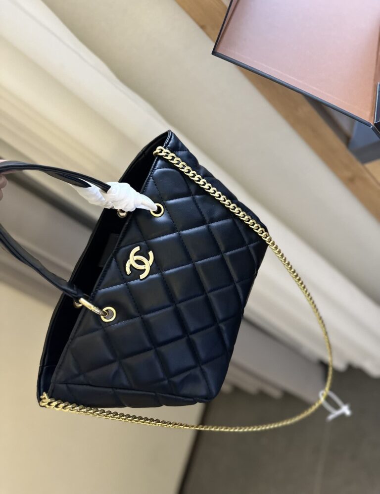 Chanel Small Shopping Bag Lambskin Black 25Cm As4188 - Image 5