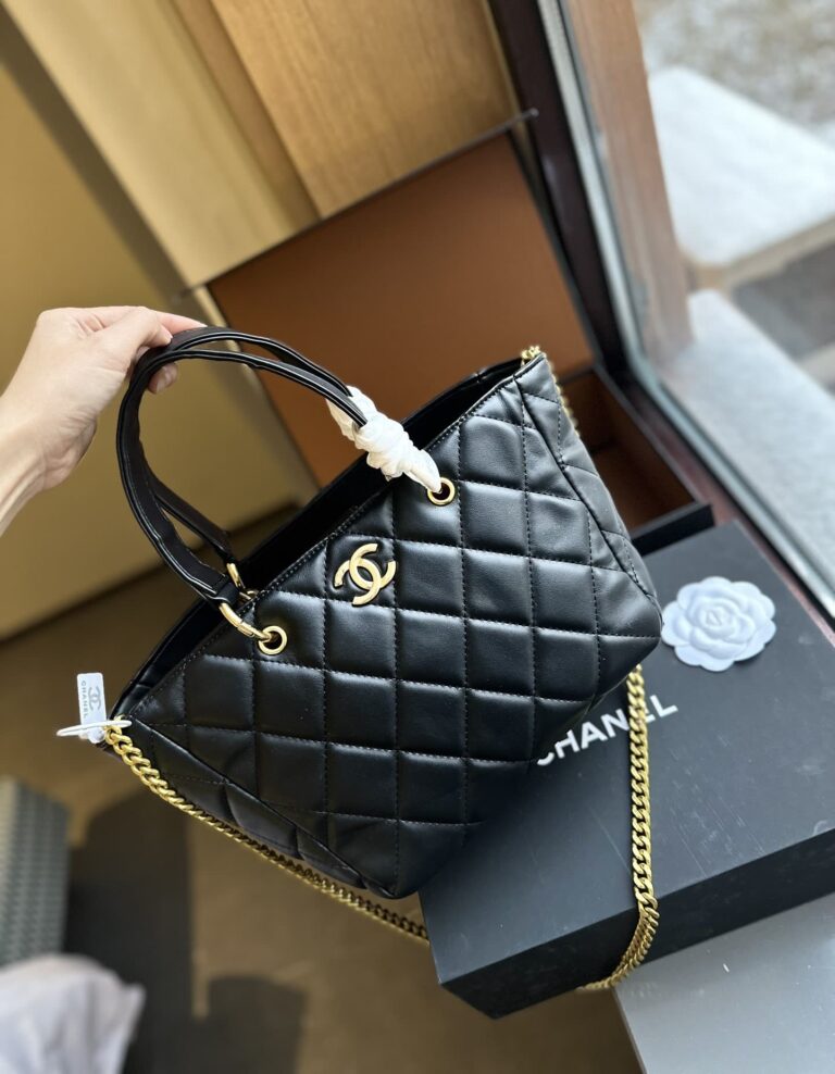 Chanel Small Shopping Bag Lambskin Black 25Cm As4188 - Image 6