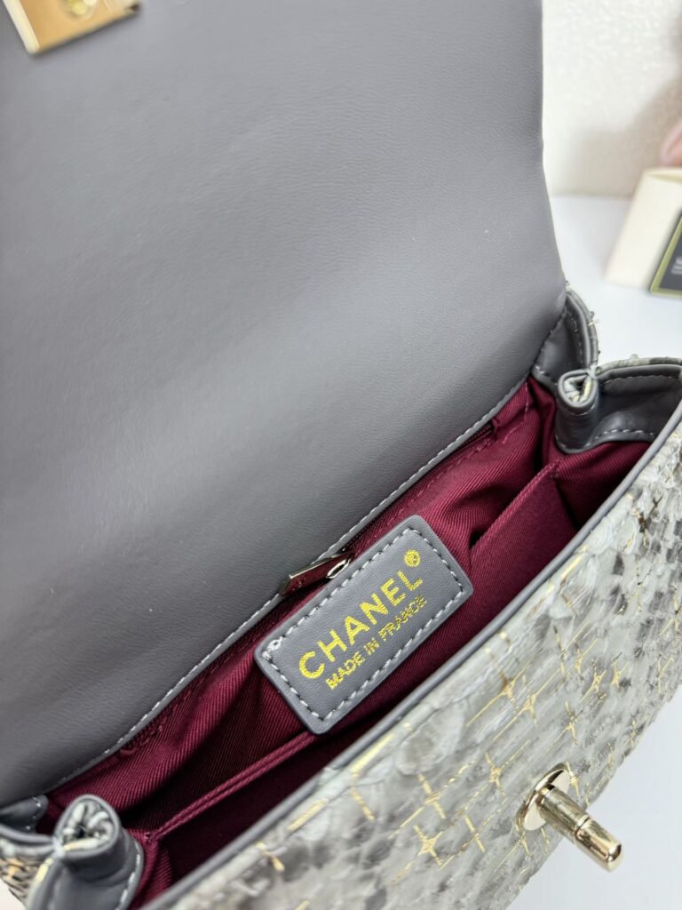 Chanel Trendy Cc Top Handle Bag Python Gray 23Cm - Image 6