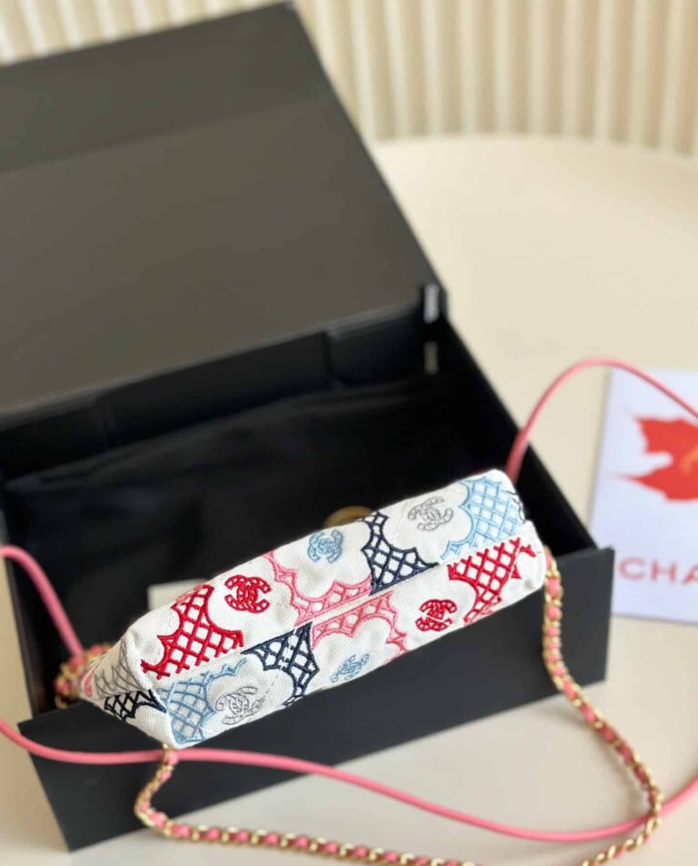 Chanel 22 Mini Handbag Lace Patchwork 20Cm As3980 B16006 Nu931 - Image 7