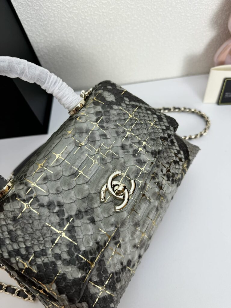 Chanel Trendy Cc Top Handle Bag Python Gray 23Cm - Image 7